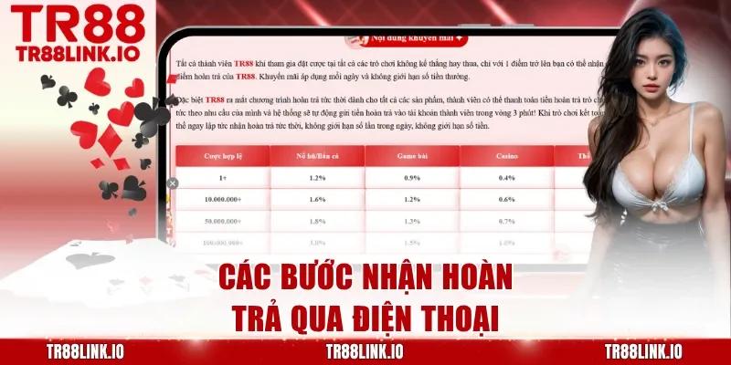Các bước nhận hoàn trả qua điện thoại
